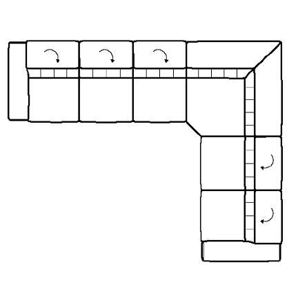 Layout F: Six Piece Sectional 141" x 114"