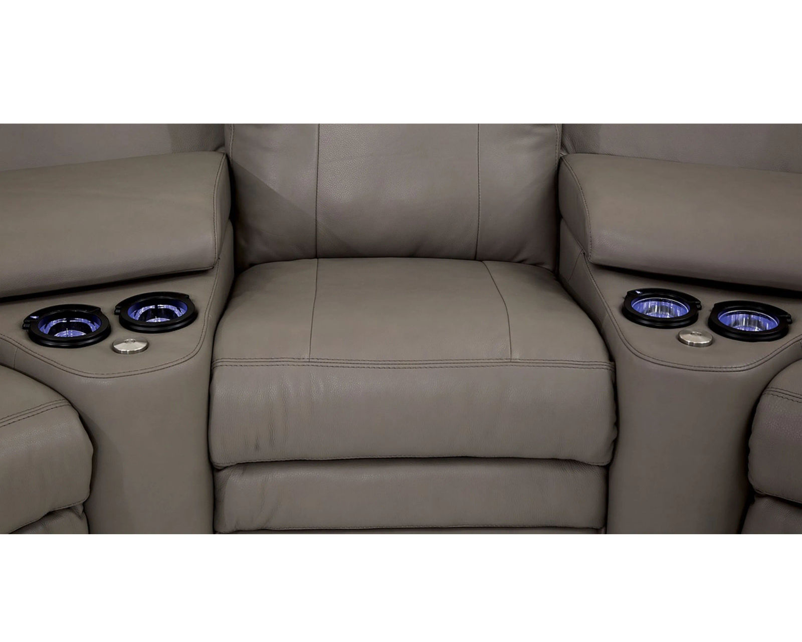 Asher 41065 Power Headrest Power Reclining Leather Sectional (+100 leathers) - Detail Asher Wedge 45 Degree w/Storage