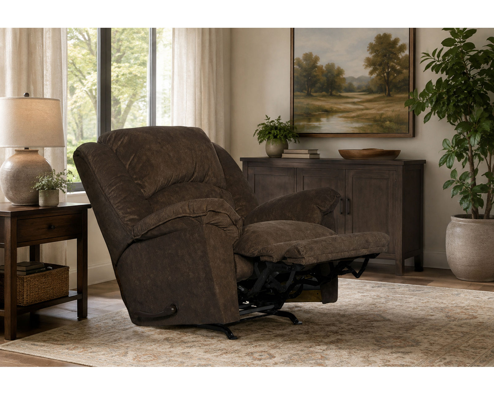  Rialto Chaise Rocker Recliner or Power Lay Flat Recliner Extended Leg Support (2 colors) - Deep Comfort. Lasting Support.