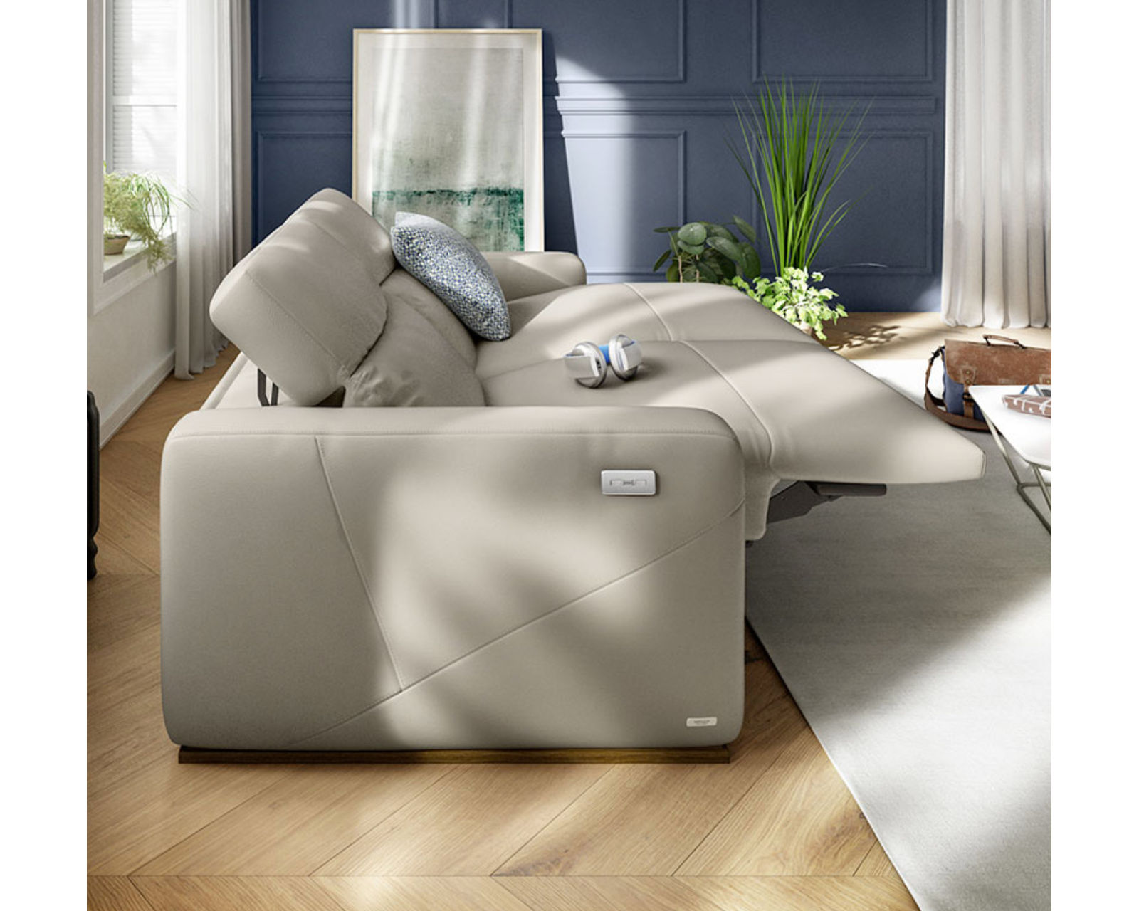 Baltimora C260 Power Headrest Power Reclining Sectional (+50 leathers)