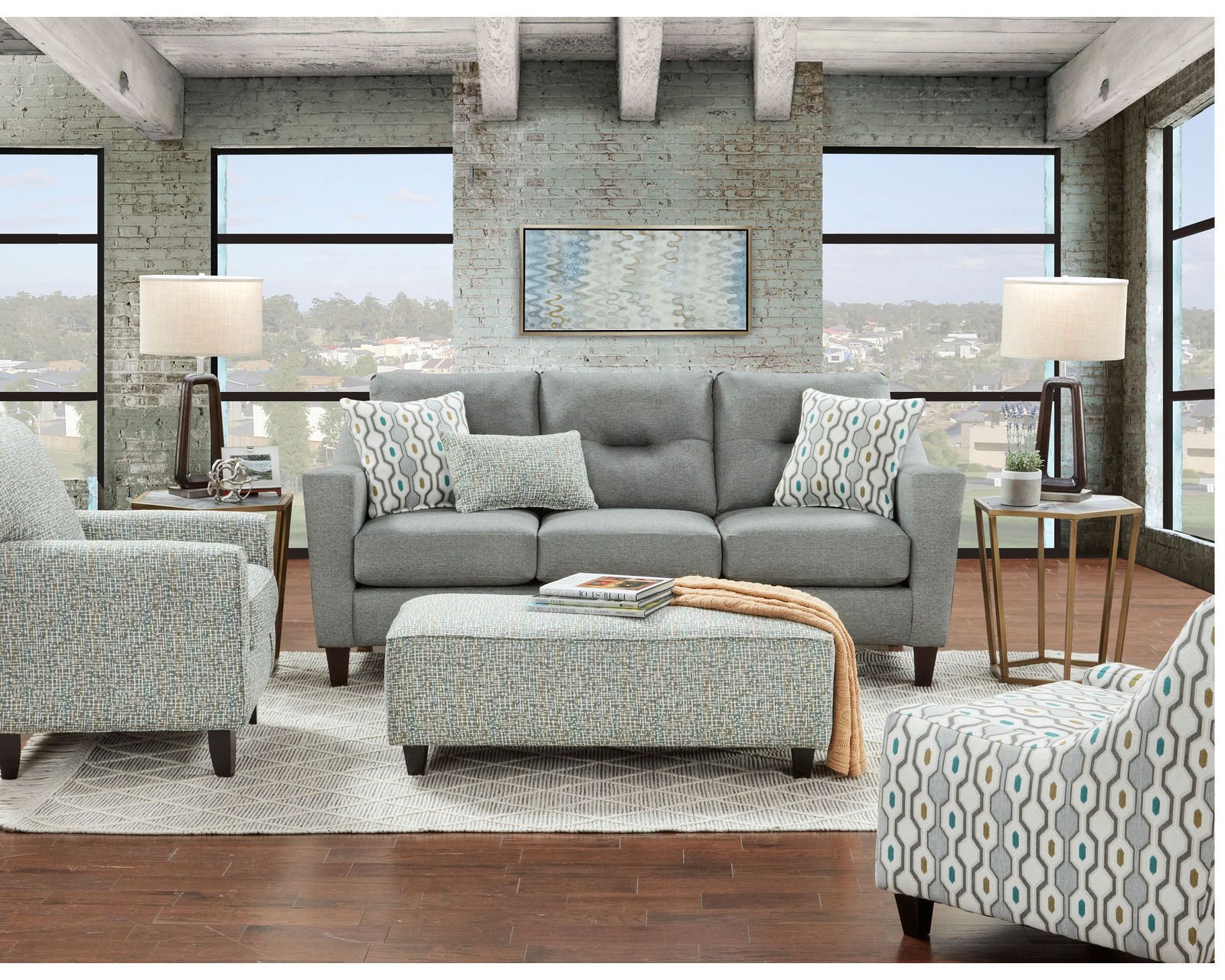Max Pepper 87" Sofa (Includes Pillows - Performance Fabric) - Buy the sofa or enjoy the entire room