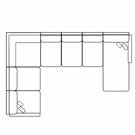 Layout L: Five Piece Sectional 100" x 156" x 65"