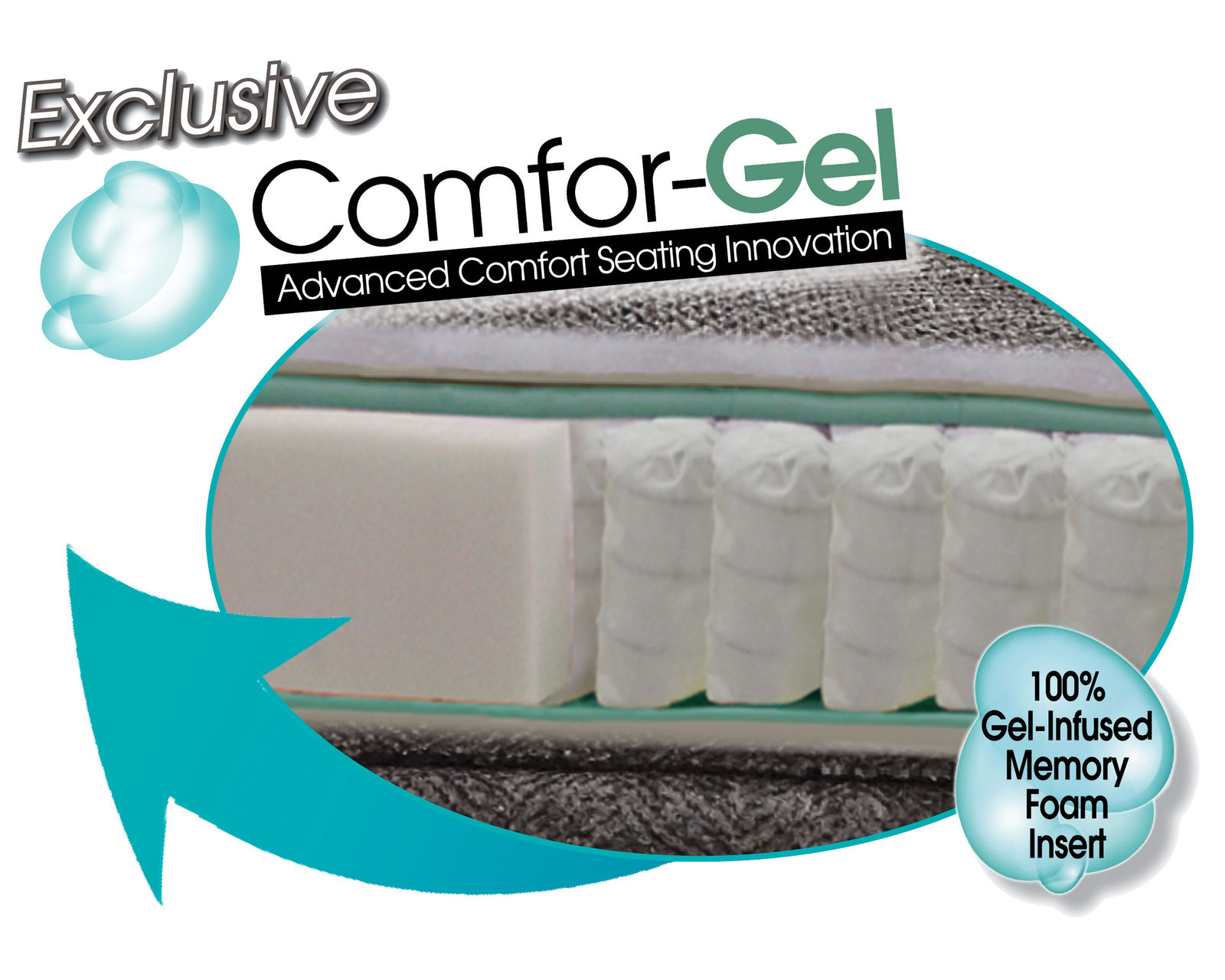 Hyde Park 94" Stationary Sofa (2 colors) includes pillows - Features Comfort Gel Memory Foam Seat Cushion