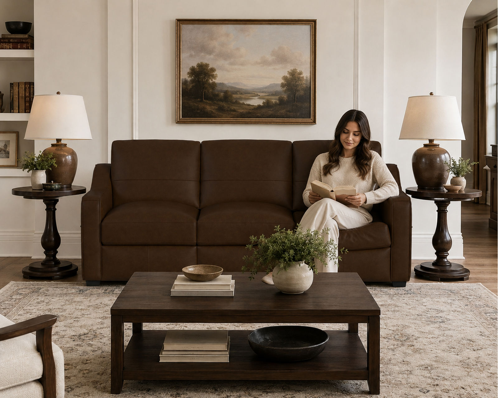 Hudson 98" Leather Sofa (2 leather colors) - Flexsteel Furniture — Strength Beneath the Style.