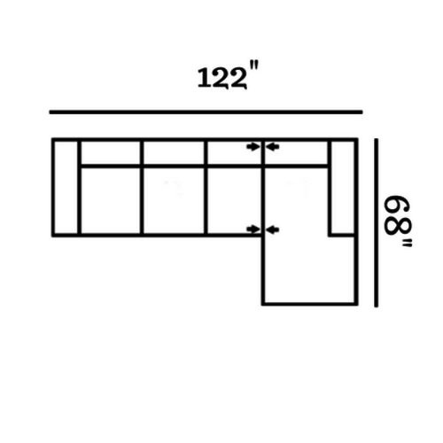 Layout C: Two Piece Sectional 122" x 68"