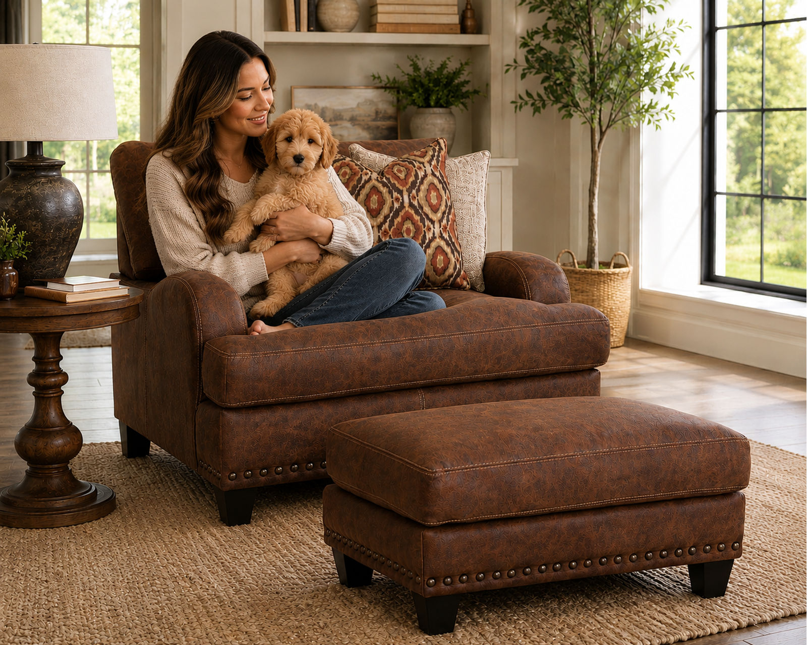 Indira 93" Sofa (The Designer Look—Without the Designer Budget) - A Complete Designer Look. One Beautifully Coordinated Room.