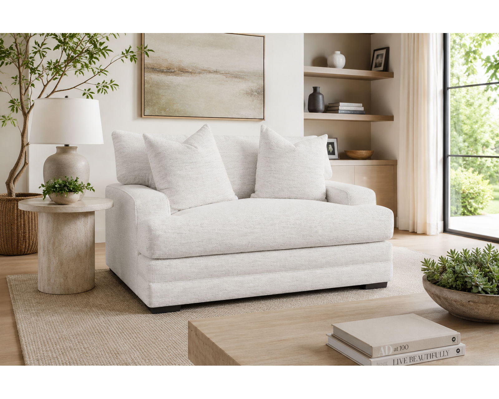 Serene 99" Sofa (Cloud-Like Comfort. Elevated Style. High Performance Fabric) - Shown in Allura High Performance Fabric