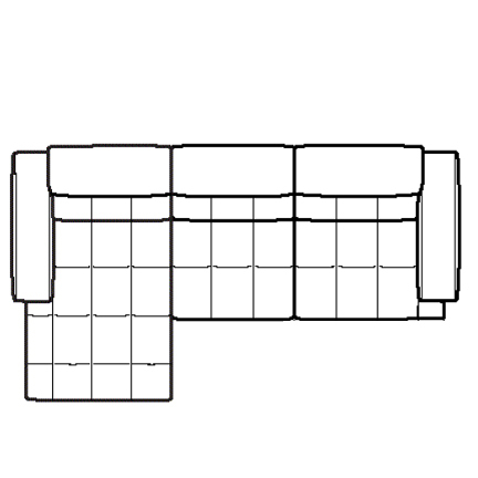 Layout C: Three Piece Sectional 64" x 112"