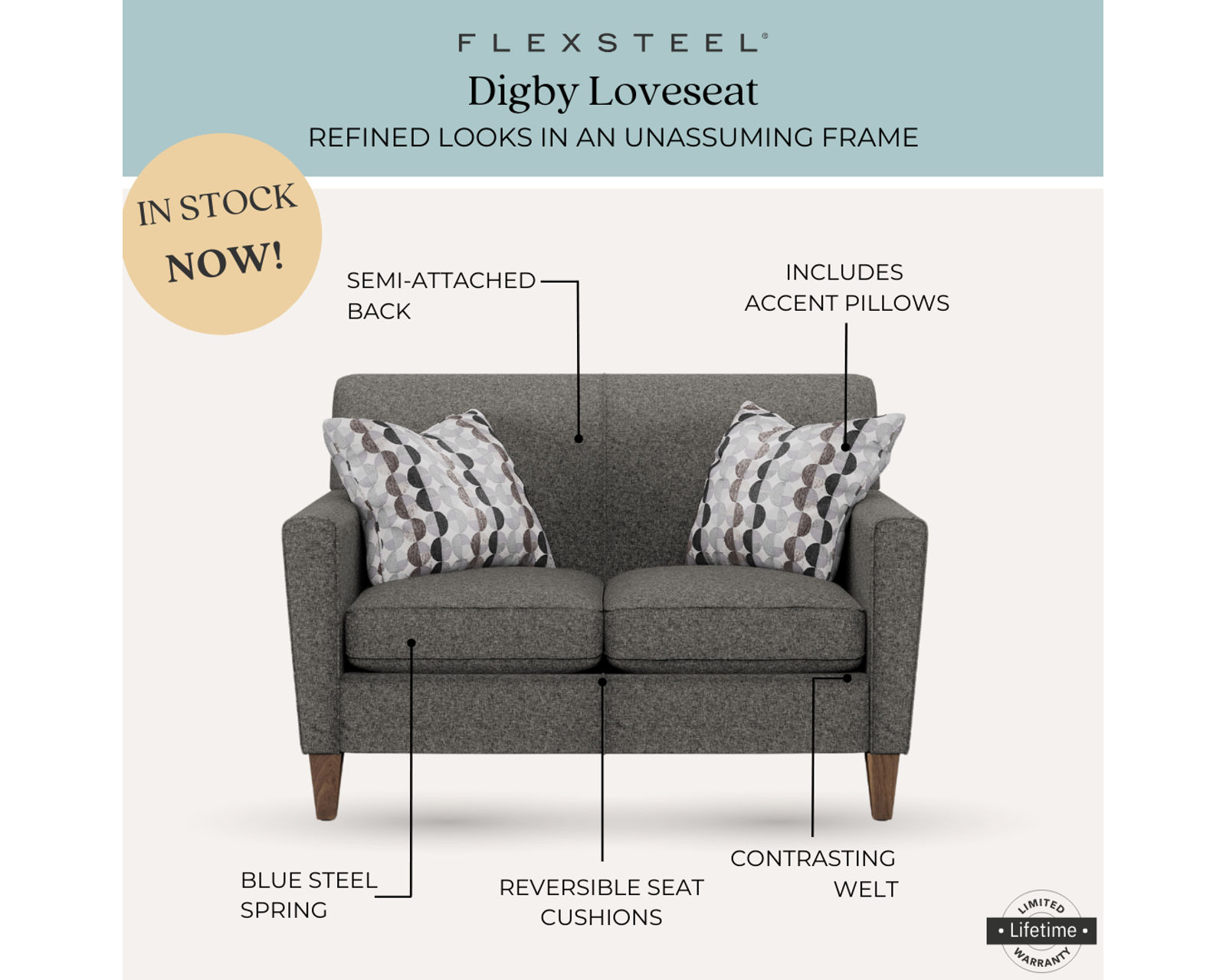 Digby 5966 Sofa (In stock) 80" - Digby Loveseat (in stock)