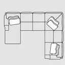 Layout D: Four Piece Sectional 65" x 124" x 98"