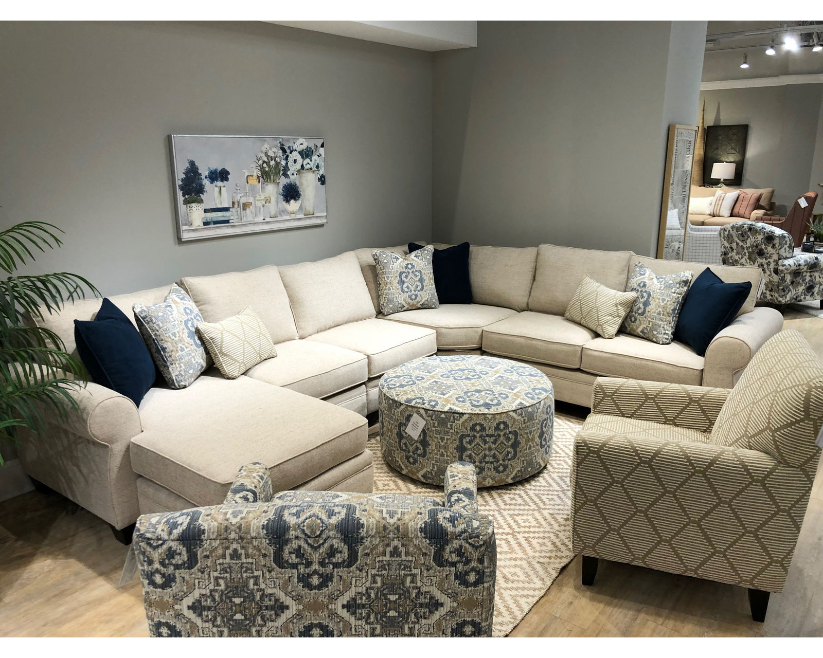 Plumley Bisque Four Piece Sectional (includes pillows) 143" x 114" - Plumley Bisque Four Piece Sectional (includes pillows) 143" x 114"