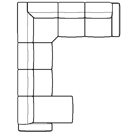 Layout J: Six Piece Reclining Sectional 161" x 128" (2 recliners)