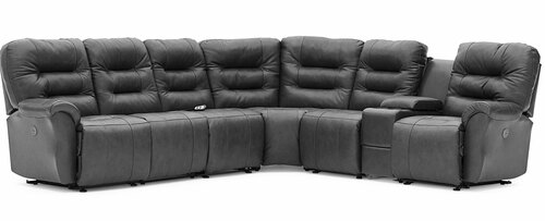 Layout D: Seven Piece Reclining Sectional 121" x 112" (3 Recliners)