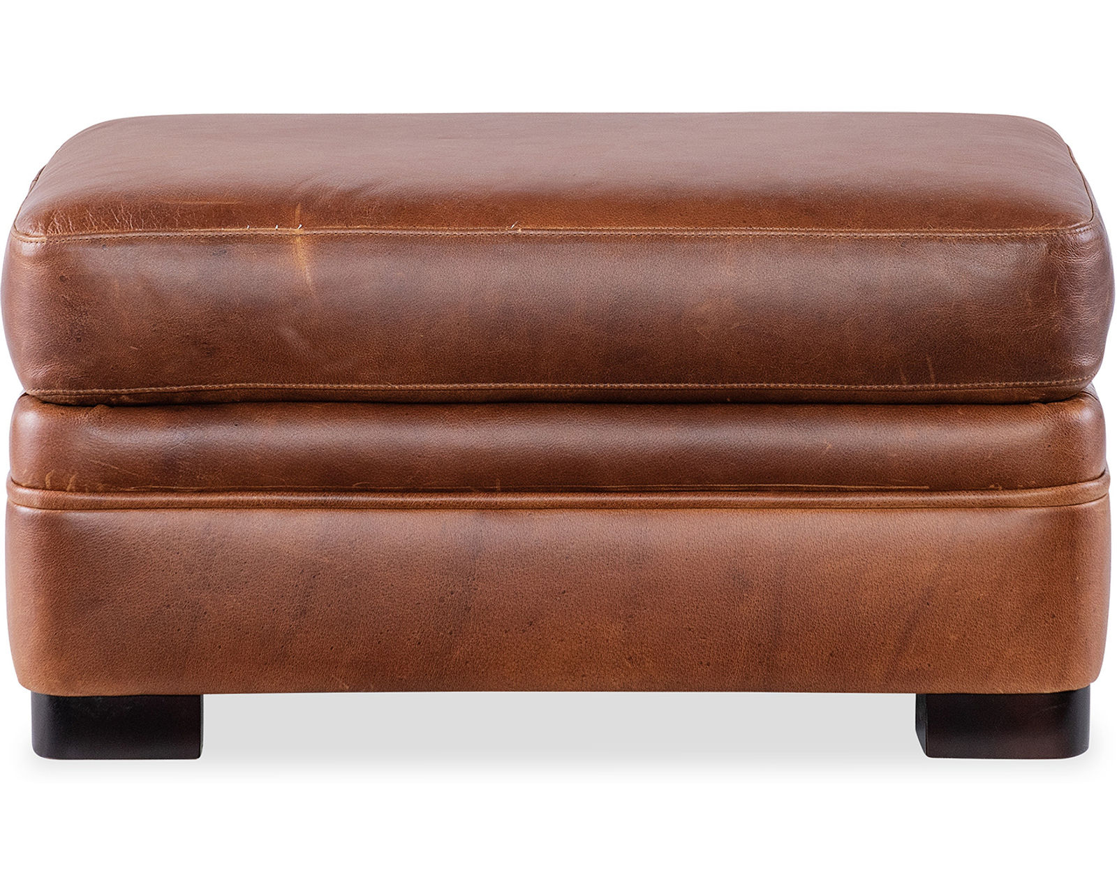 Bradington Young Beckham Sofa (12 leathers) 8-Way Hand Tie - Beckham 23" x 32" Ottoman