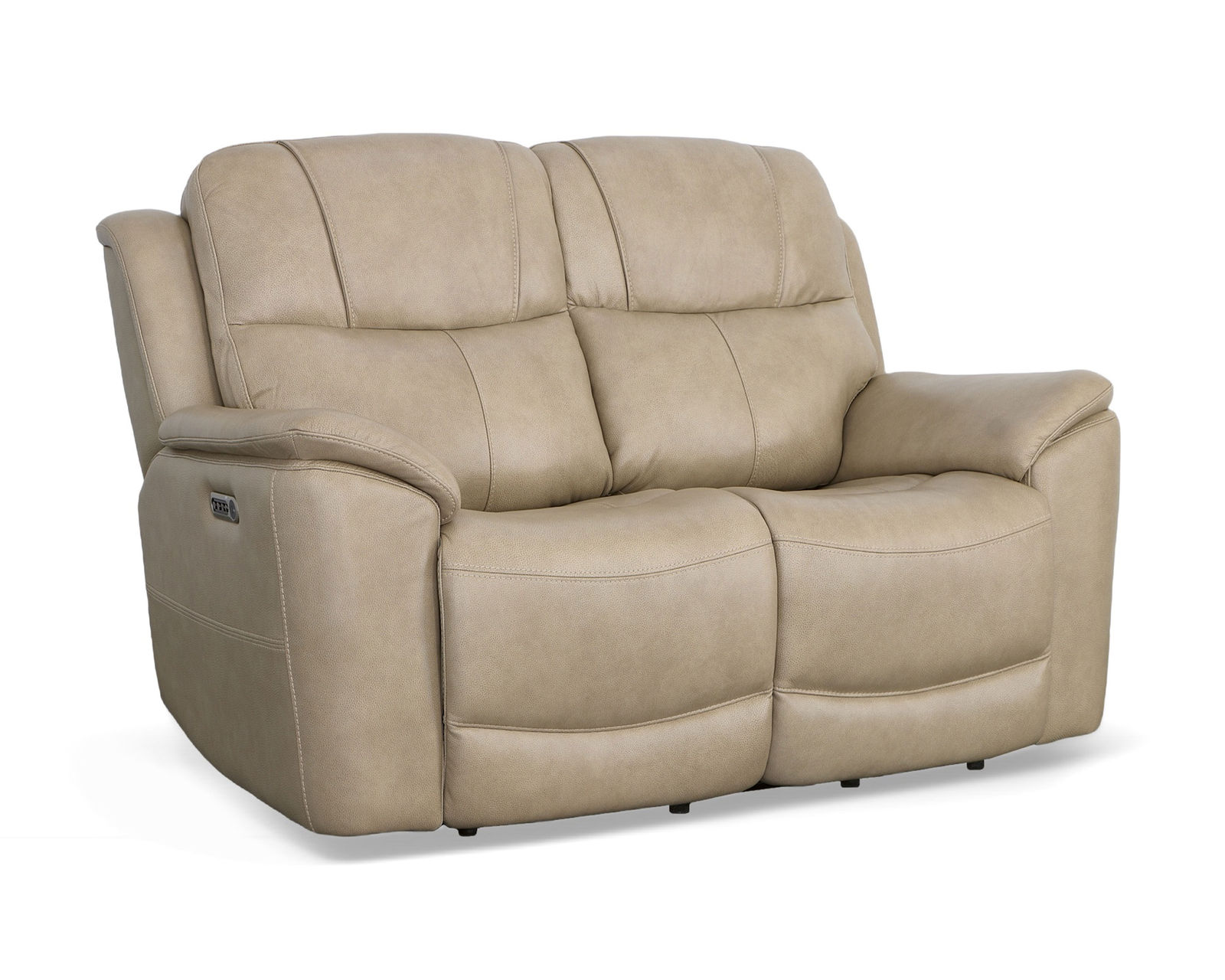 Crew Power Reclining Loveseat with Console, Power Headrests & Lumbar (Tan leather) in stock - Crew Power Reclining Loveseat with Power Headrests & Lumbar