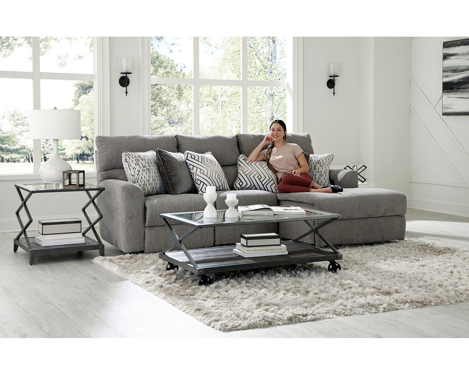 Sydney Modular Reclining Sectional with Power Recline Chaise (includes pillows) - The Comfort You Deserve. The Quality You Expect.