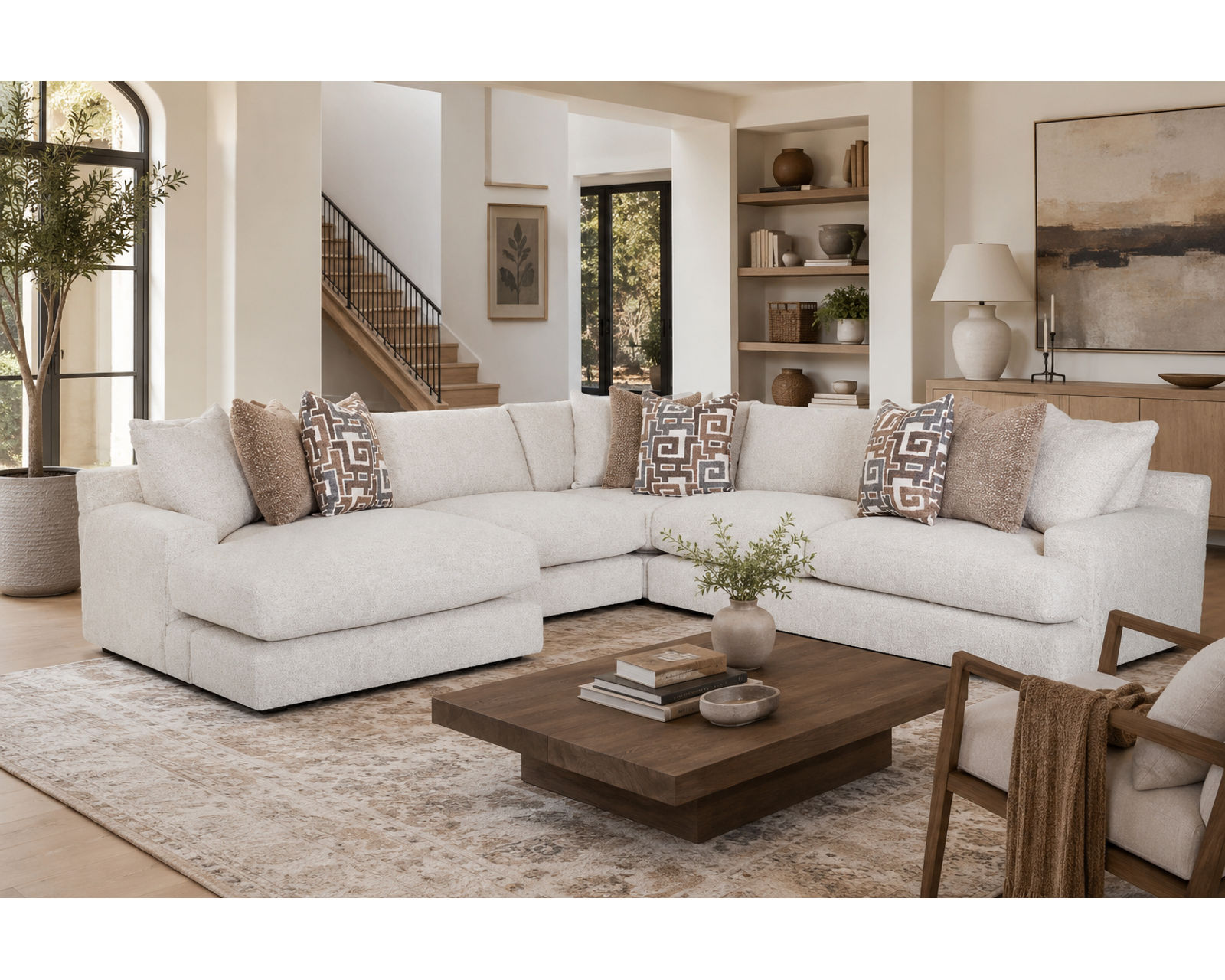 Jude 961 Modular Sectional (Oversized Comfort. Effortless Style) - Shown in Durable Polyester Color Natural