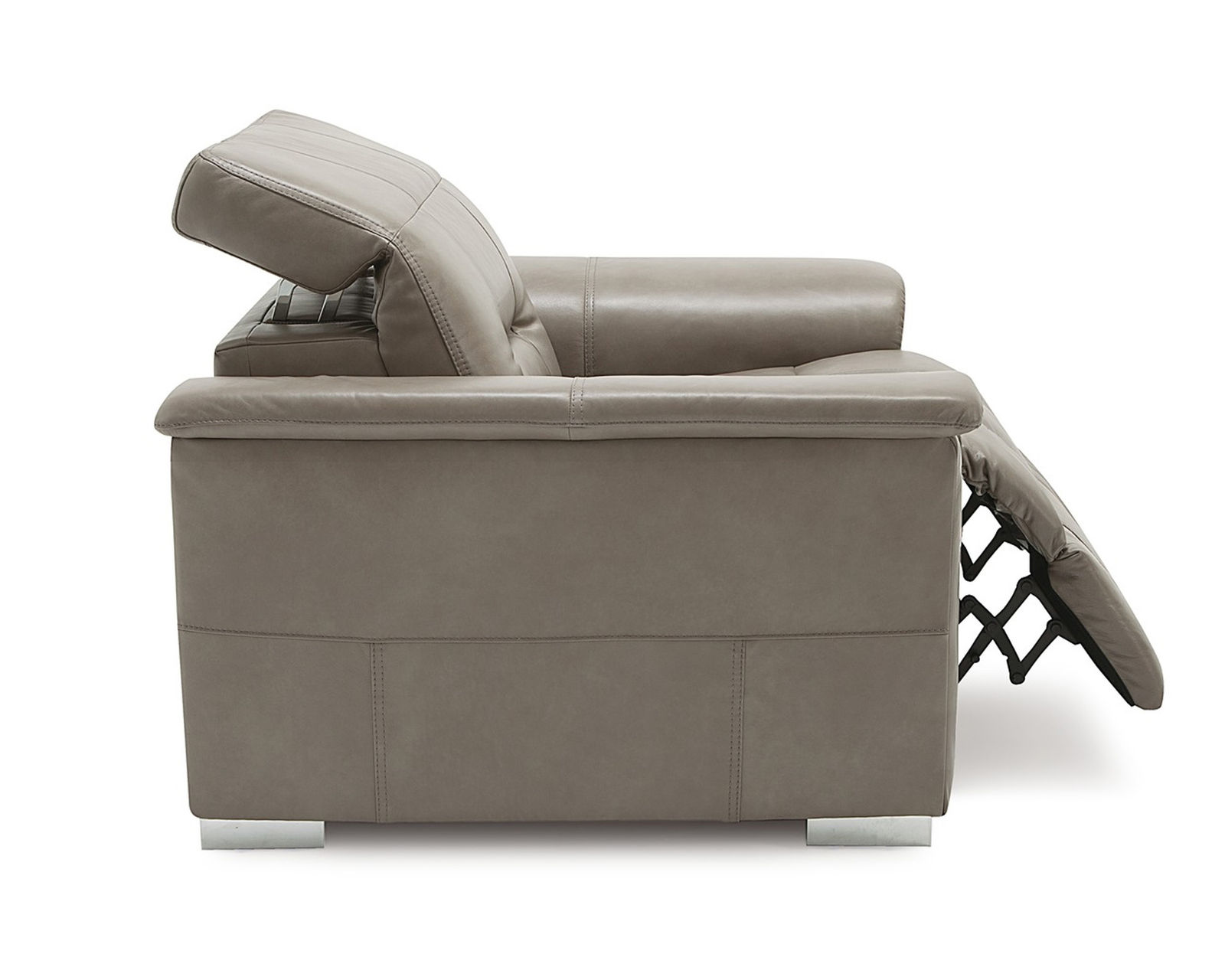 Keoni 44000 Wall Hugger Power Headrest Power Recliner (+100 leathers) - Sculptural, slim pad arms frame a low and geometric seat that is both inviting and elegant.