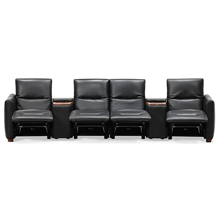 Layout H: Six Piece Home Theater Reclining Sectional (4 recliners) 140" wide