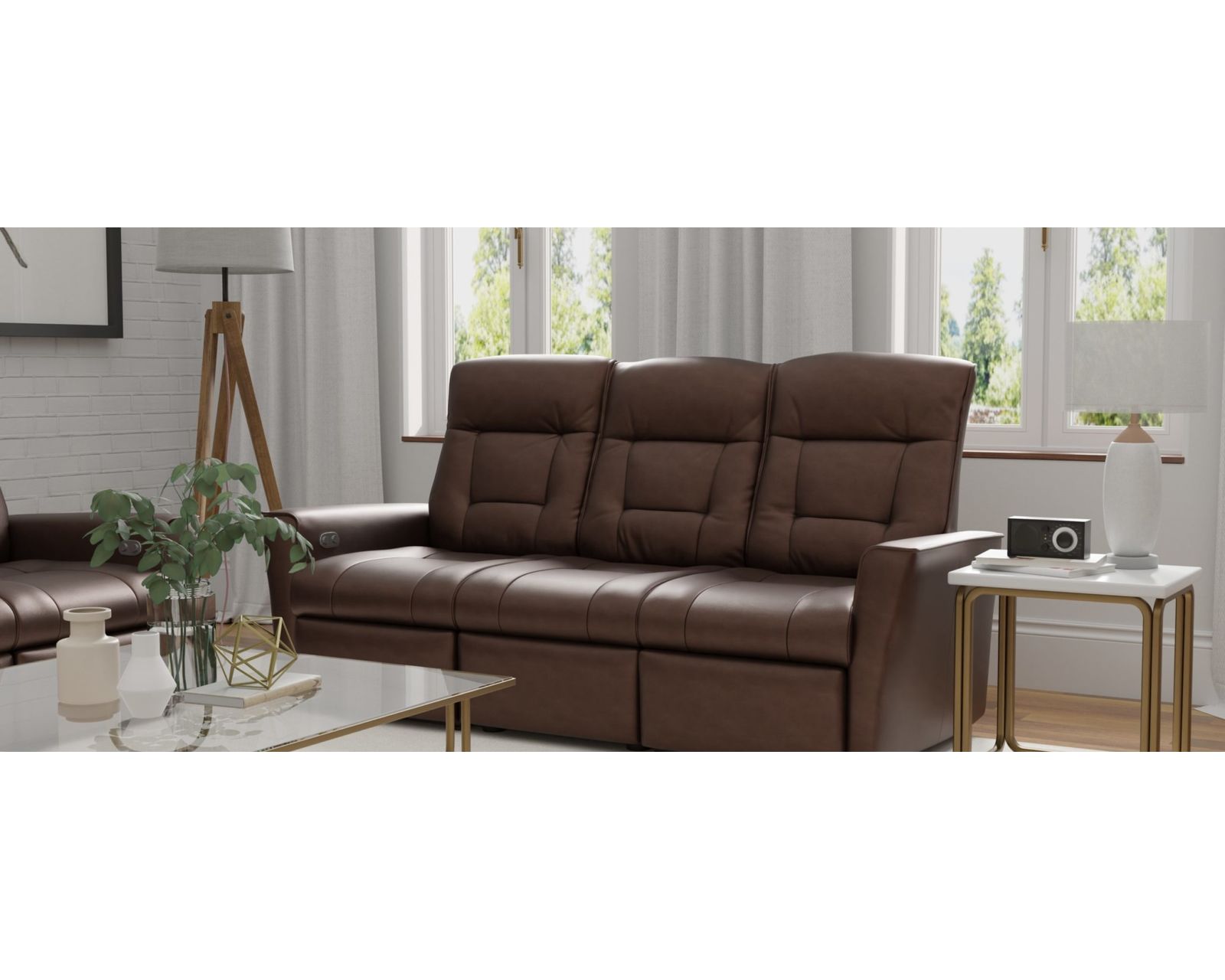 Ulstein 77" Power Reclining Wall Saver Sofa (+38 Top-Grain Leathers) - Ulstein Dual Power Reclining Wallsaver Sofa