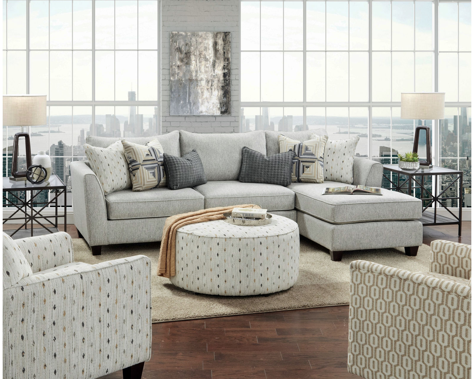  Palm Beach 114" Chaise Sofa Sectional (includes pillows) - performance fabric - (b) Palm Beach 111" Chaise Sofa Sectional - 28-21R, 26L