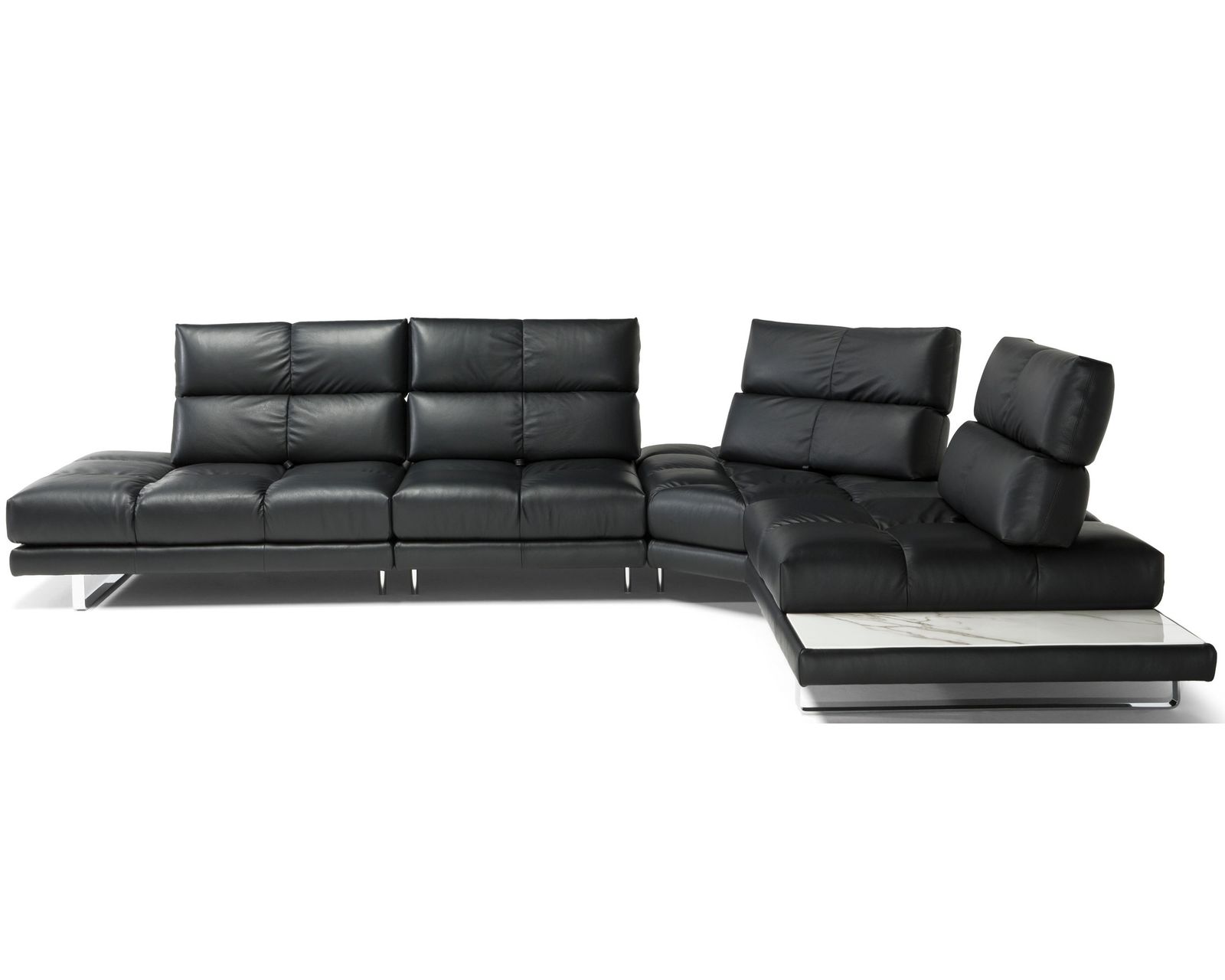 Roma X257 Sectional - adjustable seat depth (+50 leathers) - Layout H: Four Piece Sectional 153" x 117"