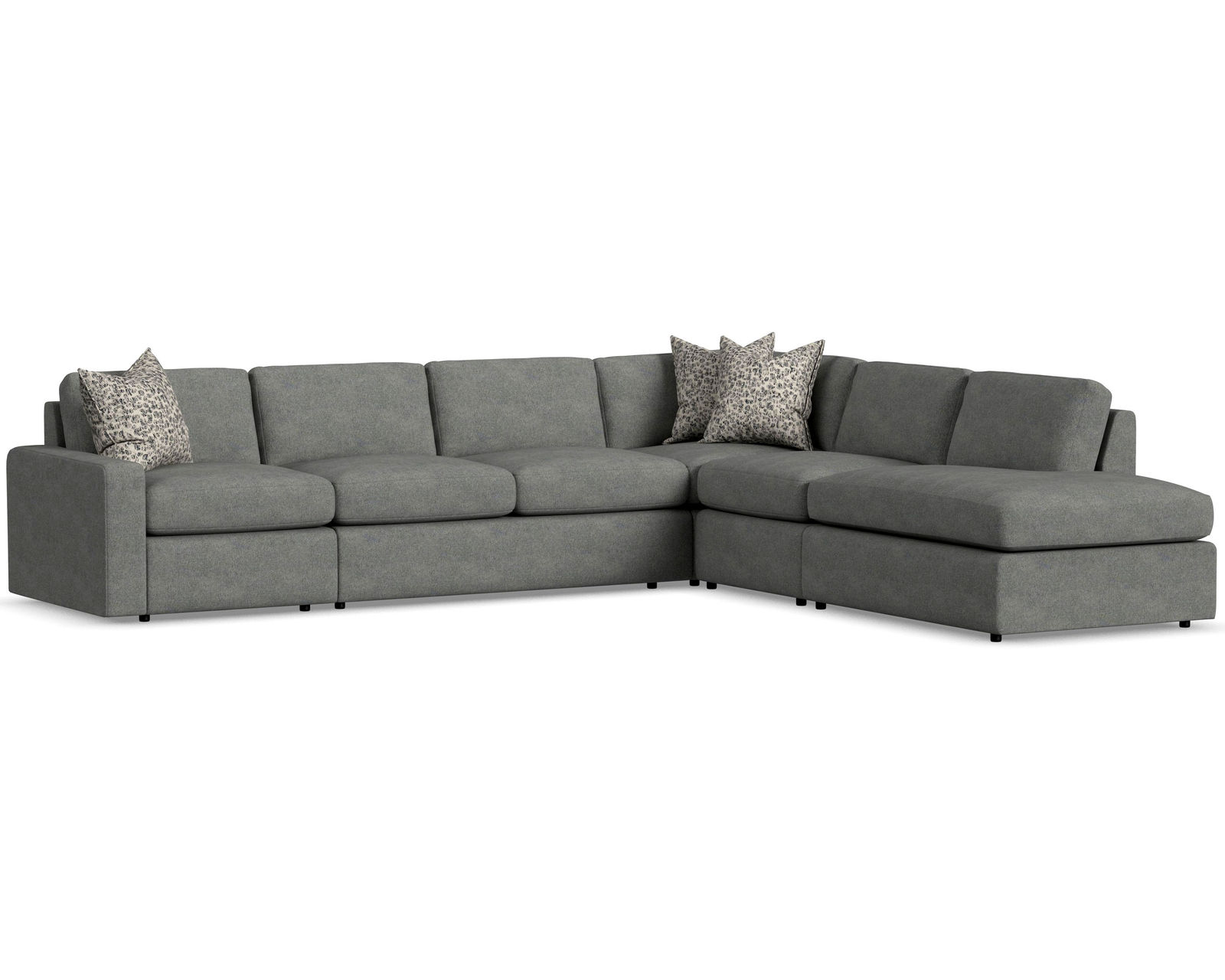 Sky 5511 Sectional (hypoallergenic down-like cushion) +100 fabrics - Layout H: Five Piece Sectional 137" x 120"