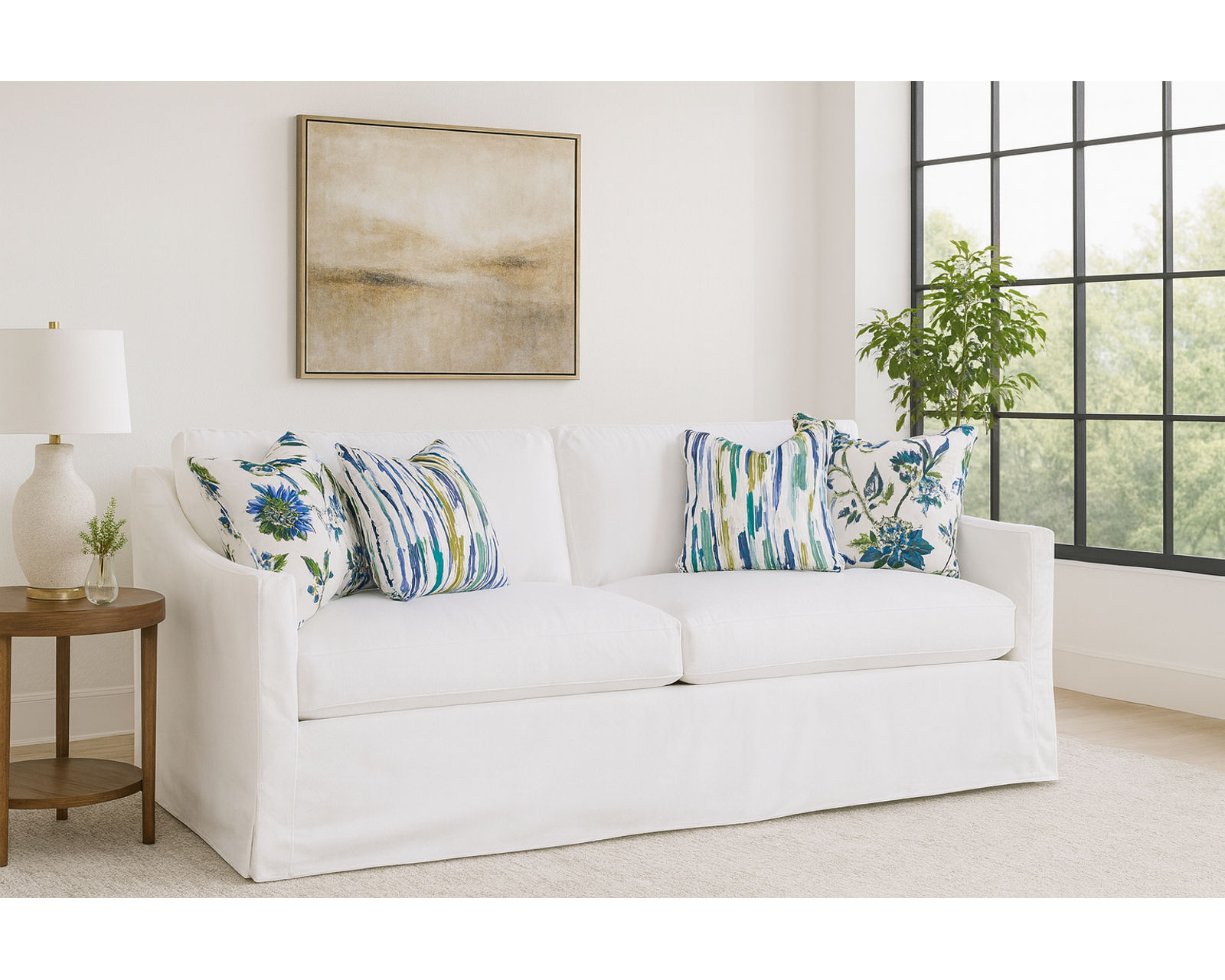 Oliver 81" Slipcover Sofa (+69 fabrics) - Oliver 81" Slipcover Sofa (Two cushions)