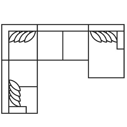 Layout E: Four Piece Sectional 110" x 146" x 69"