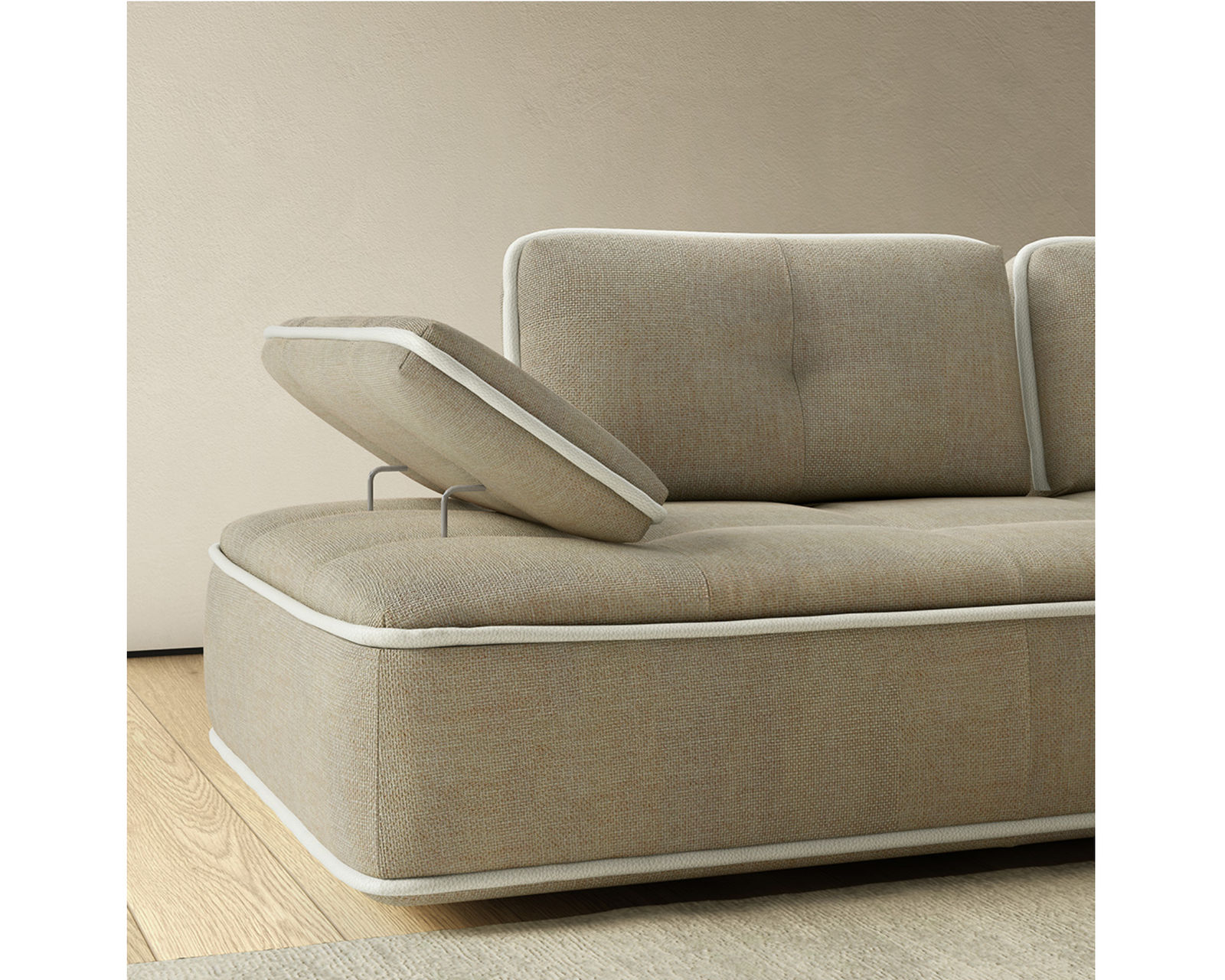 Pixel C294 Sectional (+50 leathers) - Features manual adjustable armrests