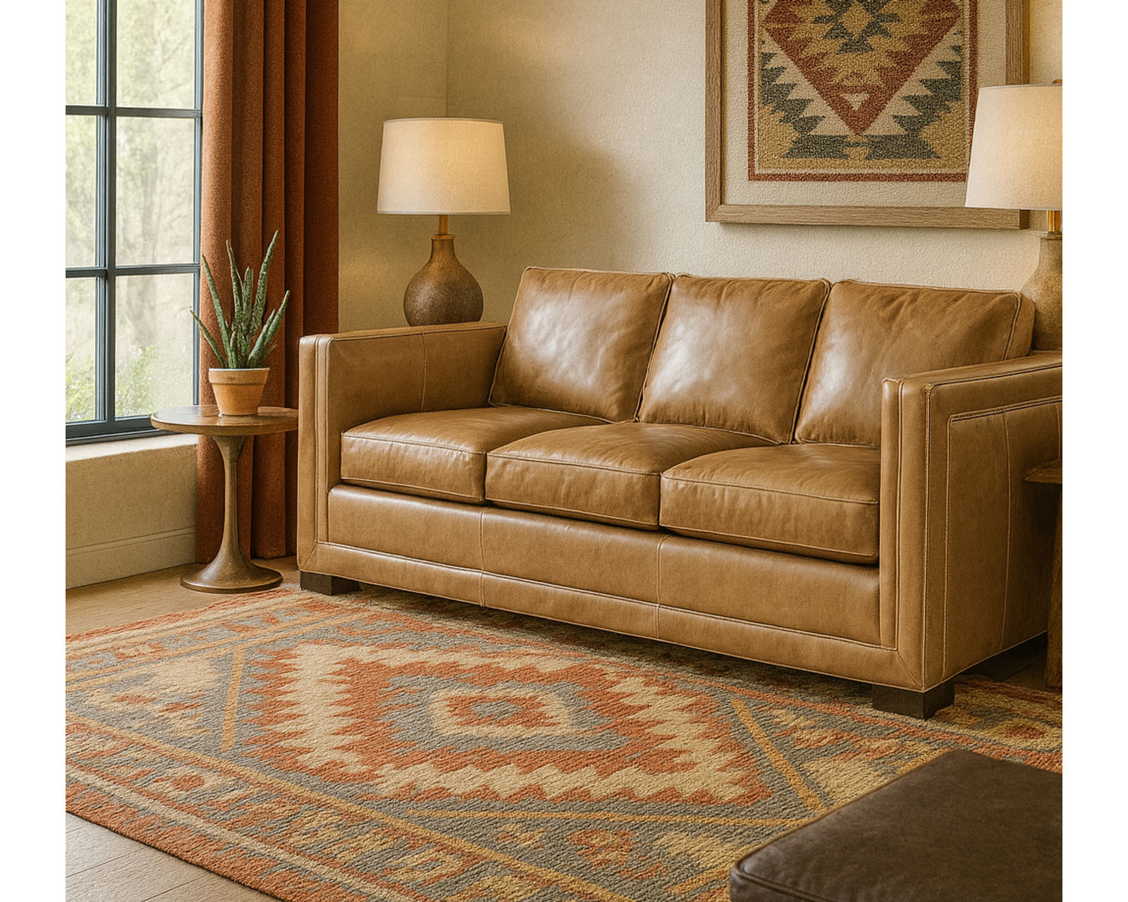 Bradington Young Ellary 663 Sofa (12 leathers) 8-Way Hand Tied - Ellary Stationary Sofa 8-Way Hand Tie