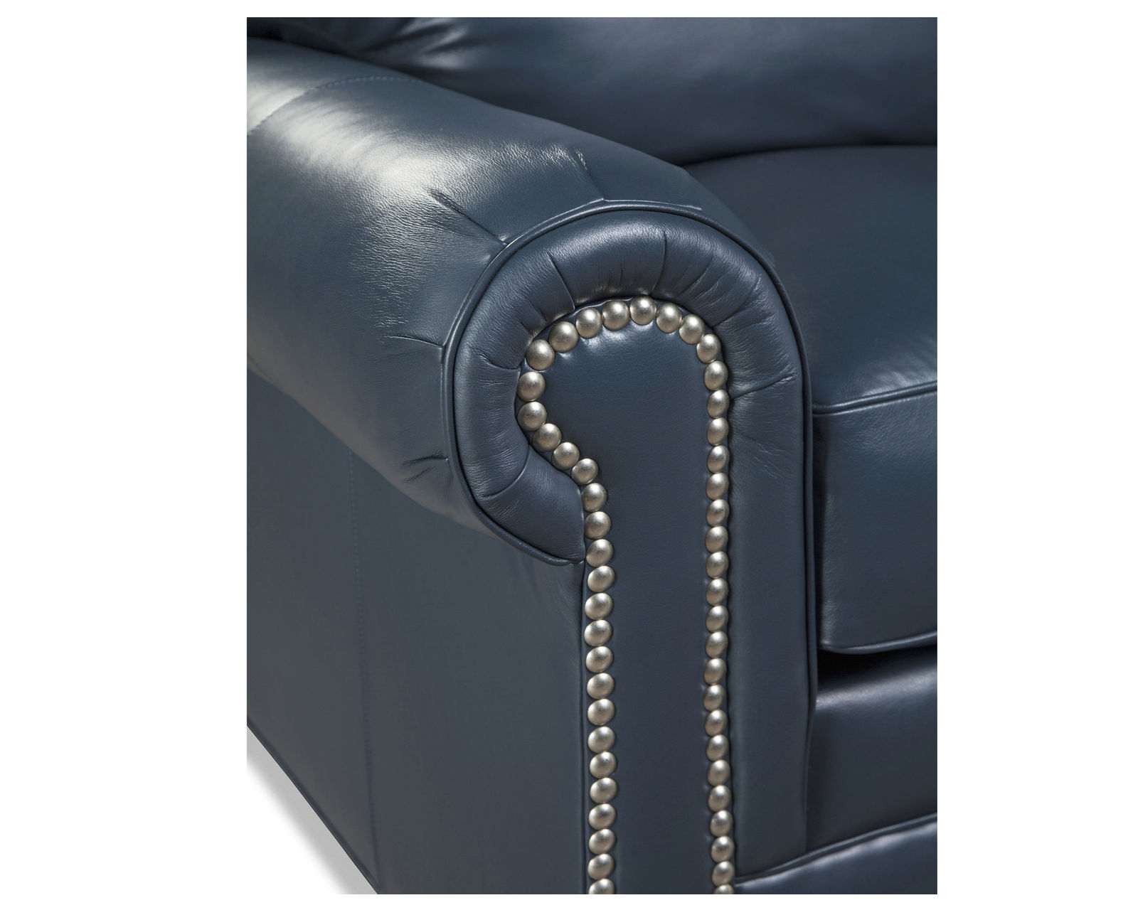 Baltimore 86" Top-Grain Leather Sofa (Leather choices) L756550BD - Choice of 4 nail head finishes