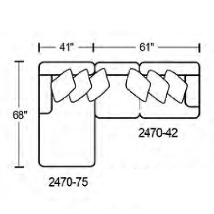 Layout A: Two Piece Sectional 68" x 102"
