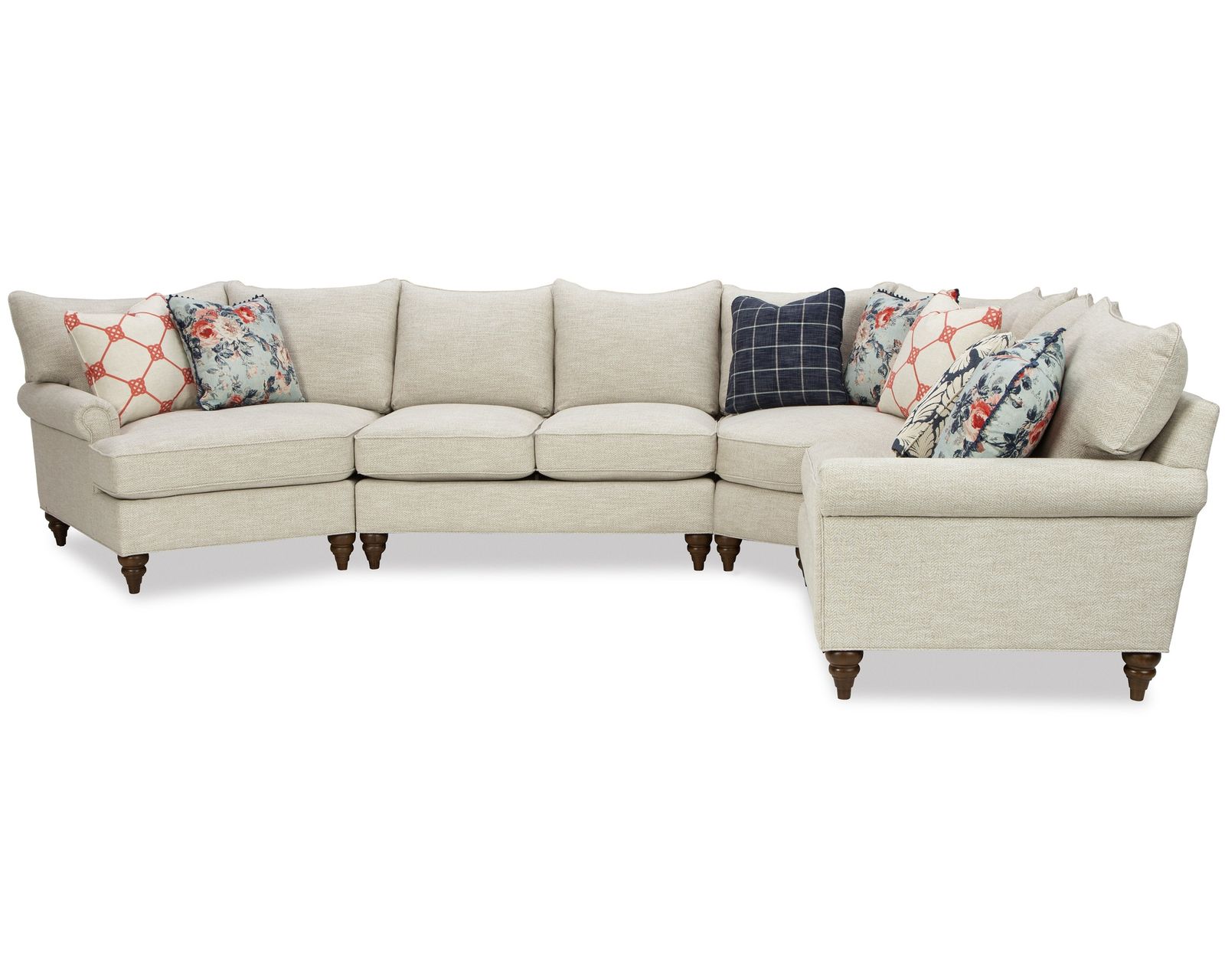 Paula Deen 123 Your Way Sectional (+100 High Performance Fabrics) - Layout O: Four Piece Sectional 144" x 95"