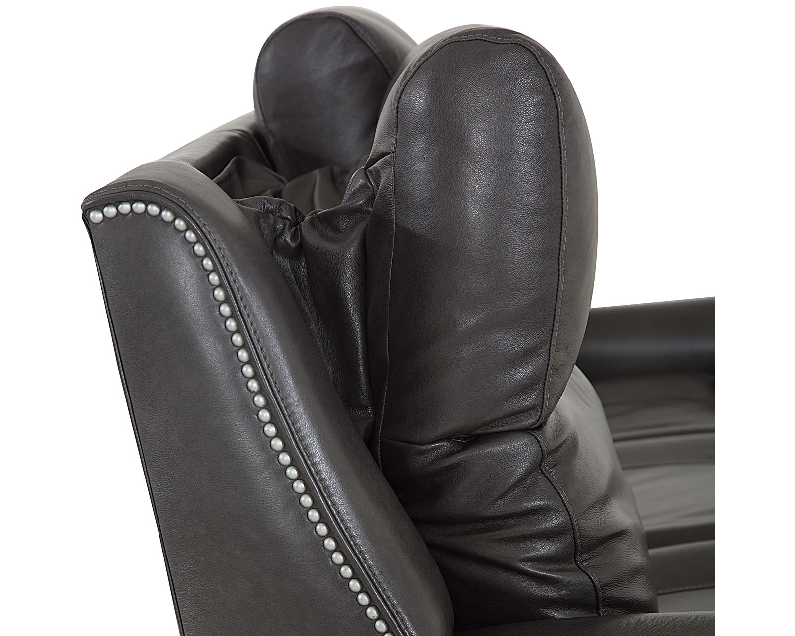 Hastings 41068 Power Headrest Power Recliner (Made to order fabrics and leathers) - Shown in Leather:  Bronco - Carbon