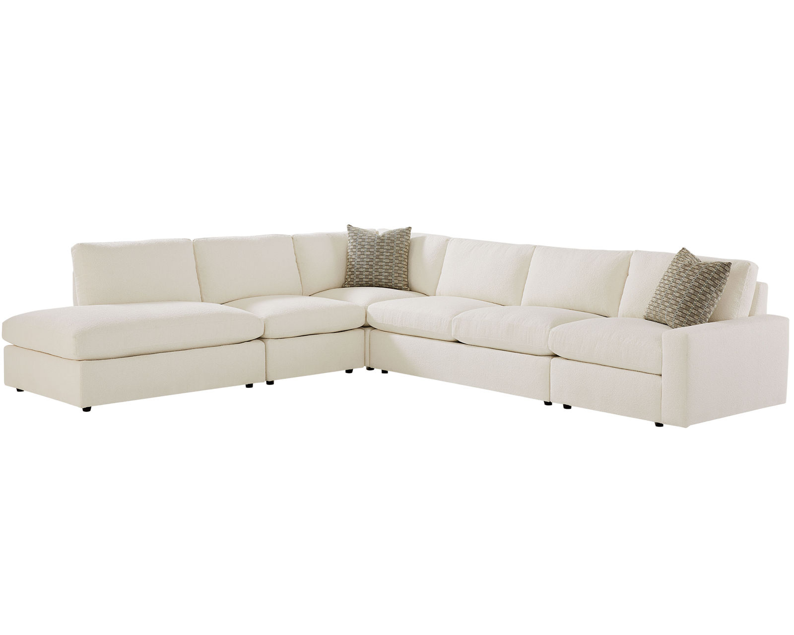Sky 5511 Sectional (hypoallergenic down-like cushion) +100 fabrics - Layout I: Five Piece Sectional 120" x 137"