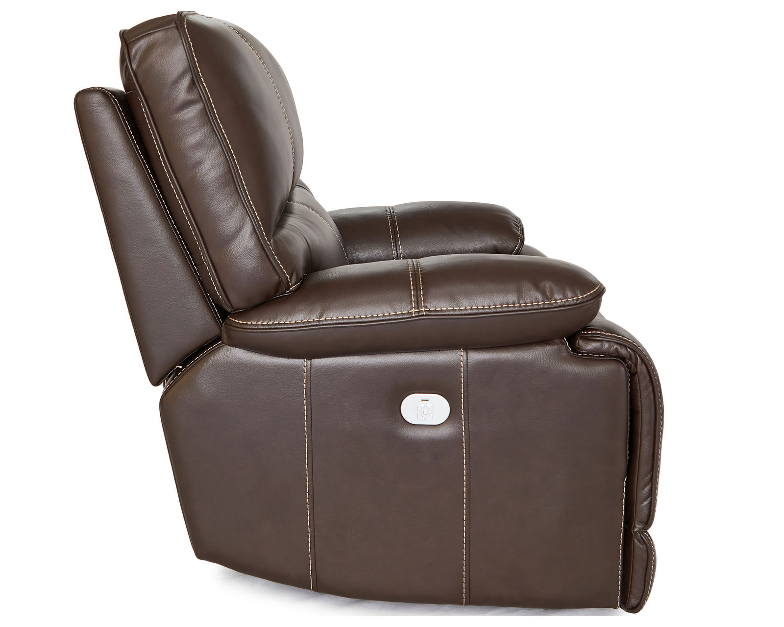Shelby Power Headrest Power Reclining Sectional in Cabrera Cocoa (Leather like fabric) - Shelby Power Headrest Power Recliner