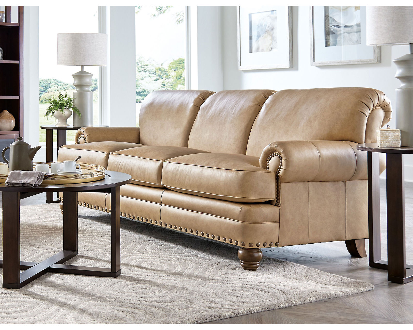Bridgerton 88" Top Grain Leather Sofa (Leather choices) L728150BD - 100% Dacron polyester encased back cushion