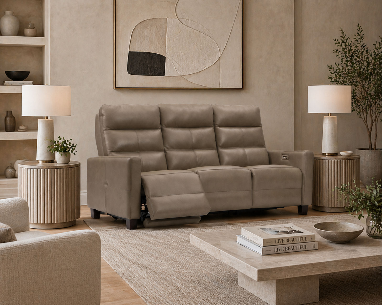 Elran Lane Dual Power Reclining Sofa — Available in Standard & Wide Cushions, 140+ Leather Options, and 75", 79", or 107" Widths - Comfort You Can Feel. Quality You Can Trust.