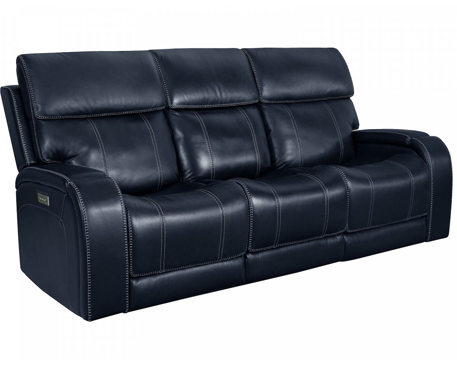 Glenwood 88" Leather Sofa w/Power Recline, Power Head Rests & Power Lumbar (Lay Flat) Ocean (In stock) - Glenwood Sofa w/Power Recline, Power Head Rests & Power Lumbar (Lay Flat)