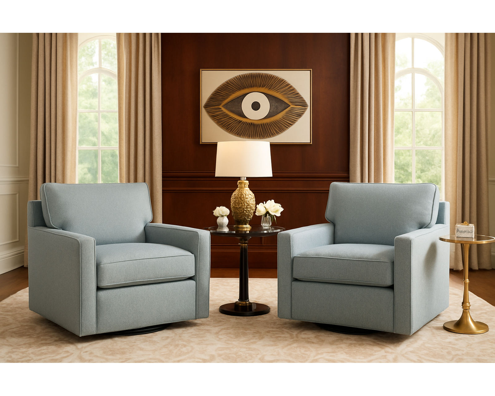 Easton Stationary Sofa (74" - 81" - 93") +69 fabrics - Easton Swivel Chair