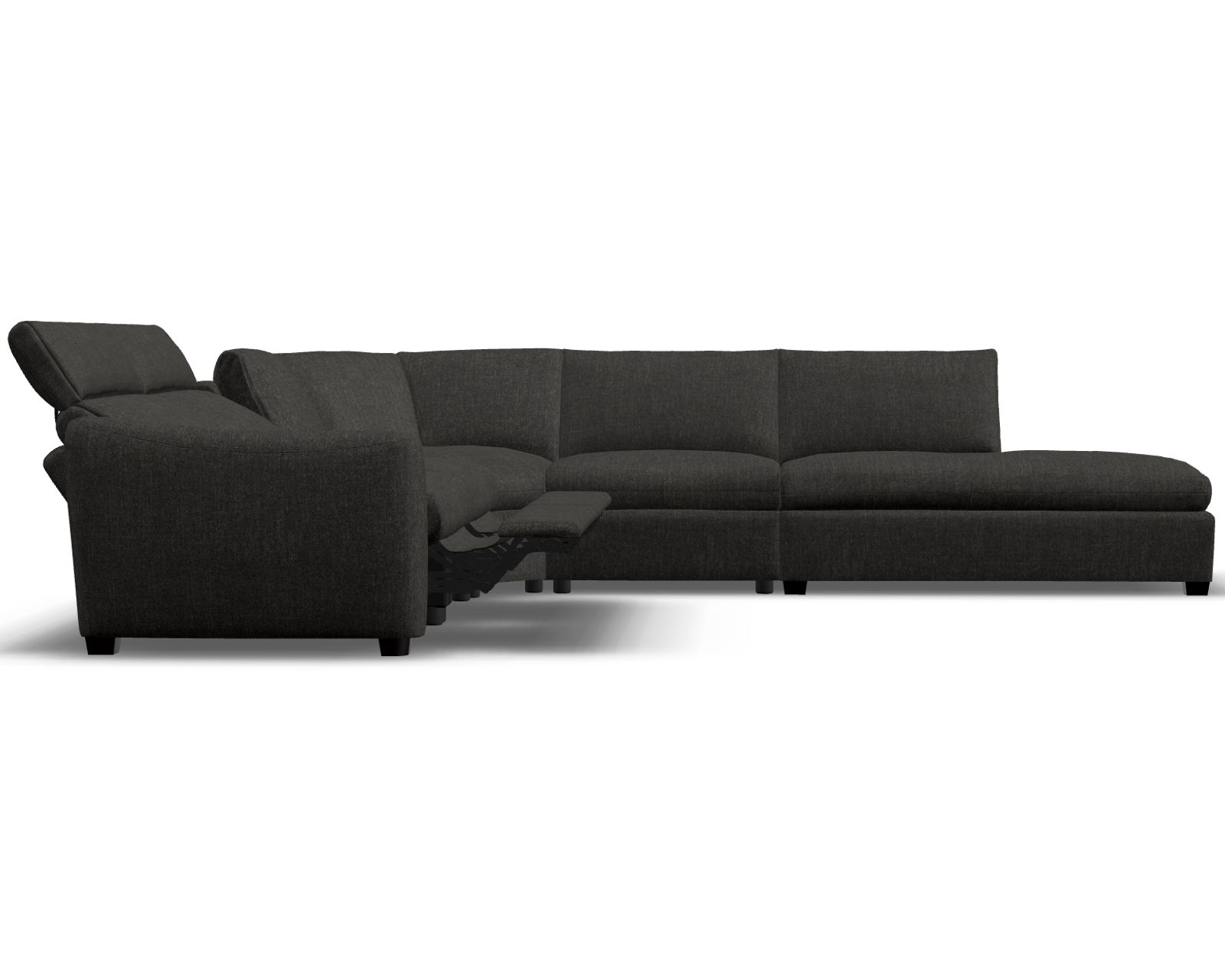 Charli 77743 Power Reclining Sectional (+50 fabrics) - Layout Q: Five Piece Reclining Sectional (2 recliners) 110" x 150"