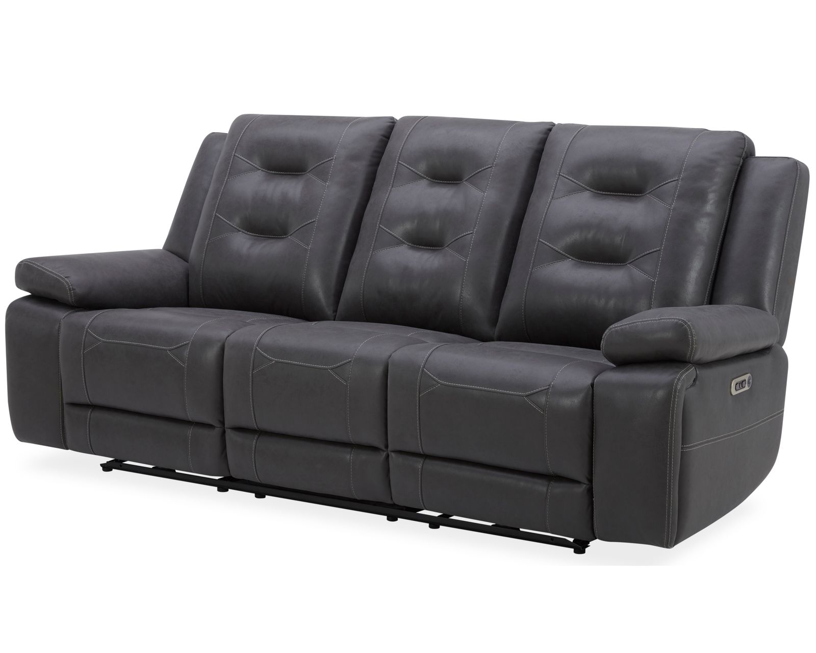 Caldwell 89" Power Reclining Sofa Charcoal (In stock - Fast Shipping) - Caldwell Power Reclining Sofa