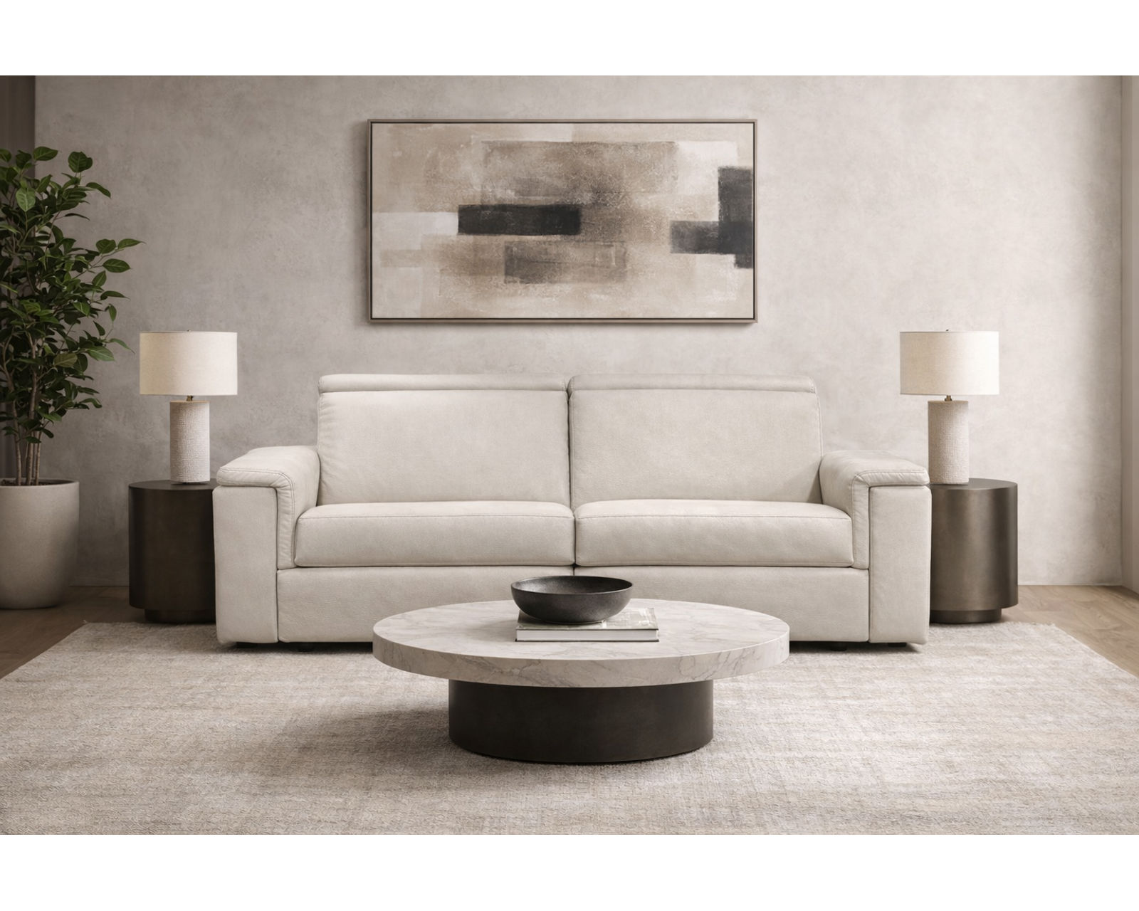 Zoe Dual Power Reclining Sofa — Available in Standard & Wide Cushions, 140+ Leather Options, and 85", 91", or 117" Widths - Endless Custom Options. One Perfect Fit.