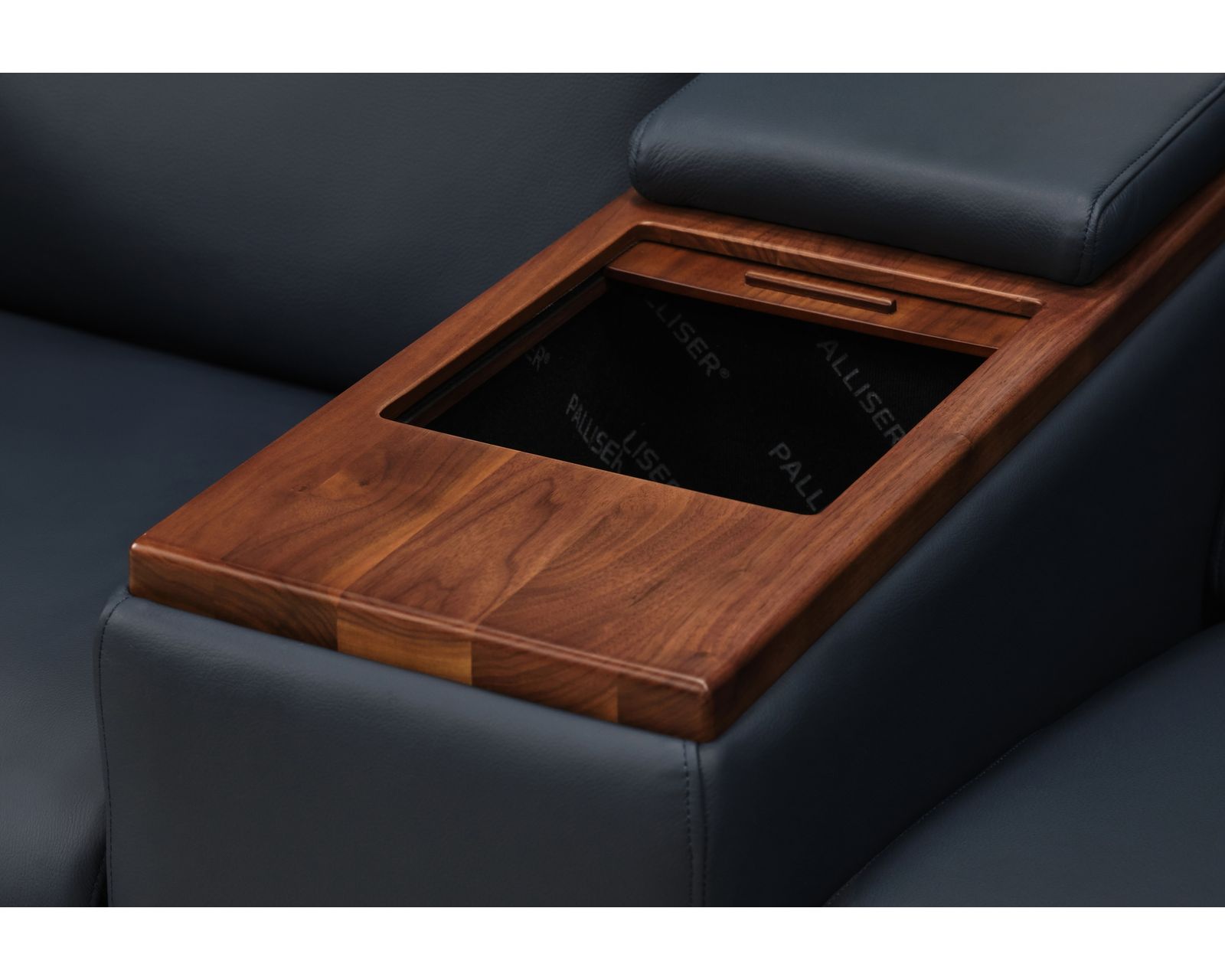 Sanibel 40111 Triple Reclining Sectional (+50 fabrics) - Center console is available in two wood finishes