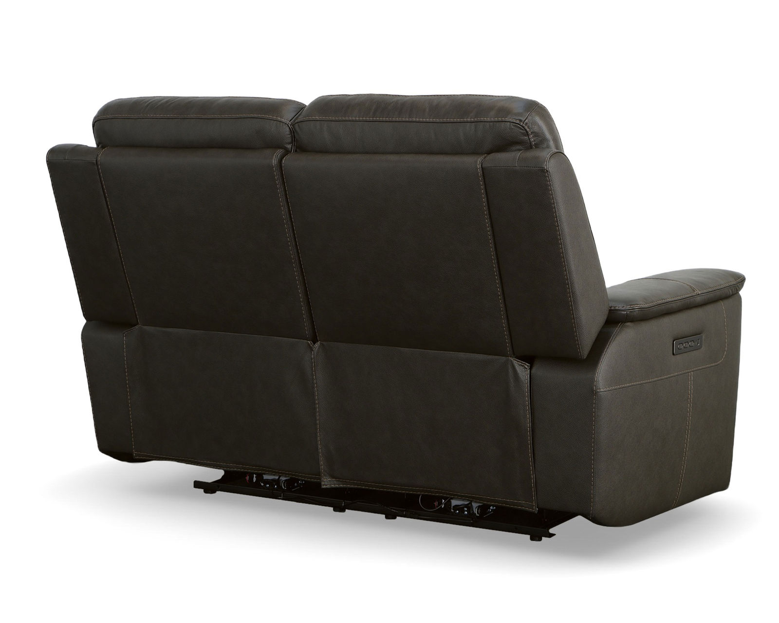 Odell Power Reclining Loveseat with Console, Power Headrests & Lumbar(Dark gray leather) in stock - Odell Power Reclining Loveseat with Power Headrests & Lumbar