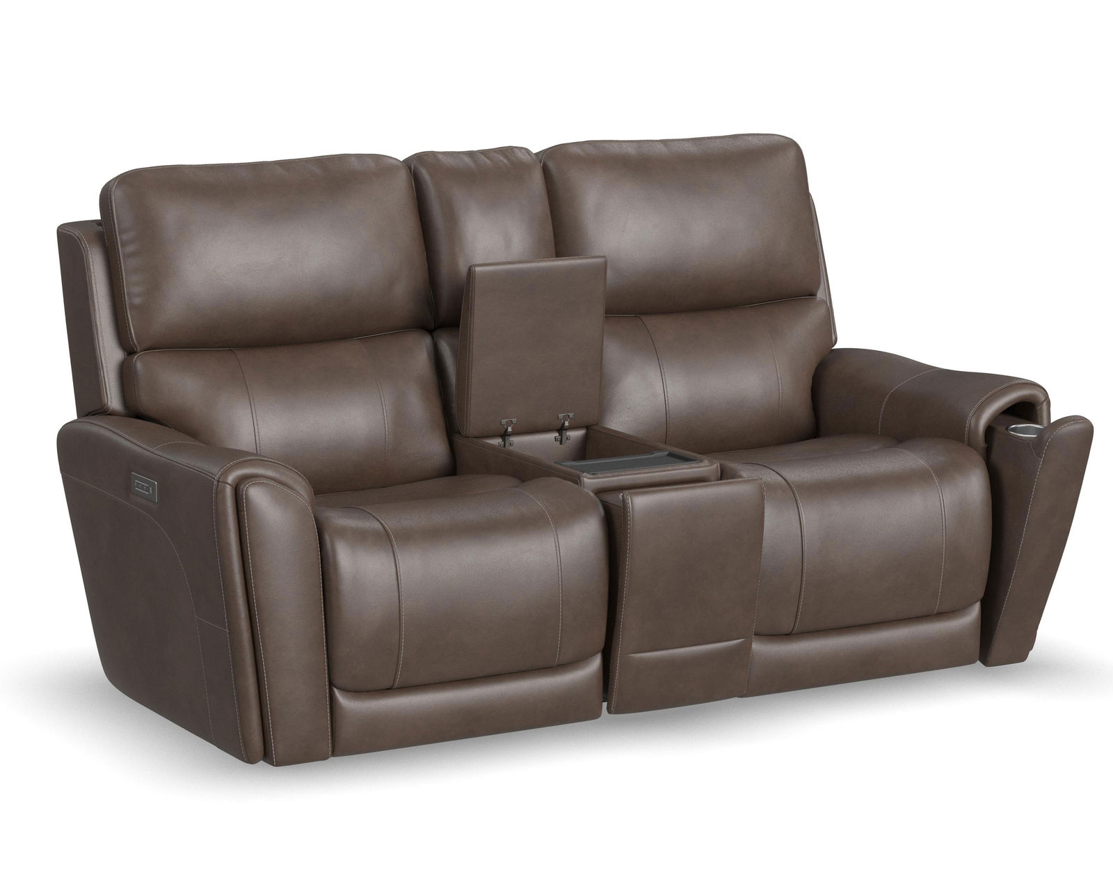 Carter 1587 Triple Power Reclining Console Loveseat (+2 colors) In stock - Zero Gravity - Center console includes metal cupholders, storage, and USB charging