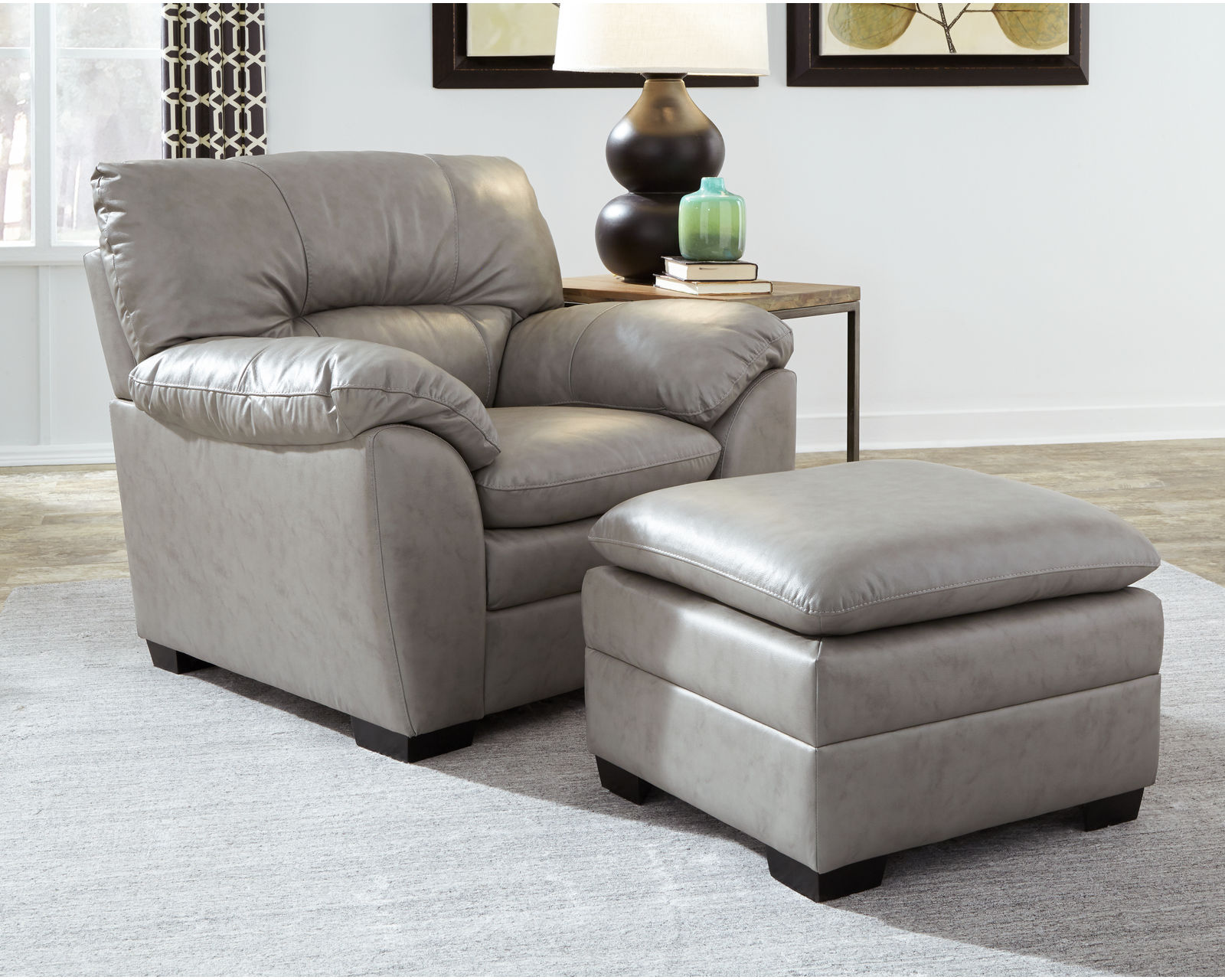 Amisk 77343 Leather Chair (+100 leathers) - Amisk Chair and Ottoman