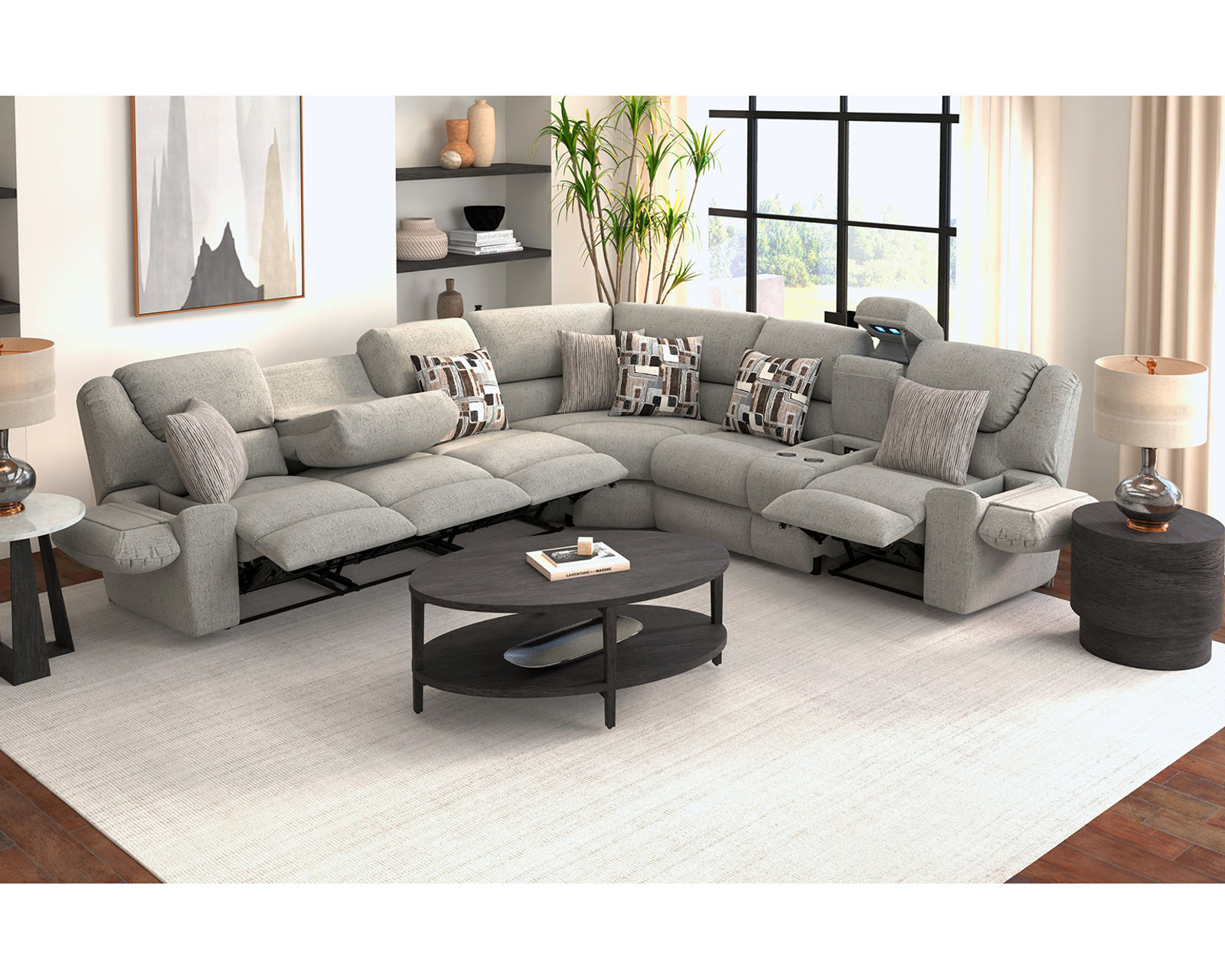 Quinn Three-Piece Reclining Sectional - Entertainment, Storage, Heat & Massage—Built Into One Incredible Sectional. - Deep Comfort. Lasting Support.