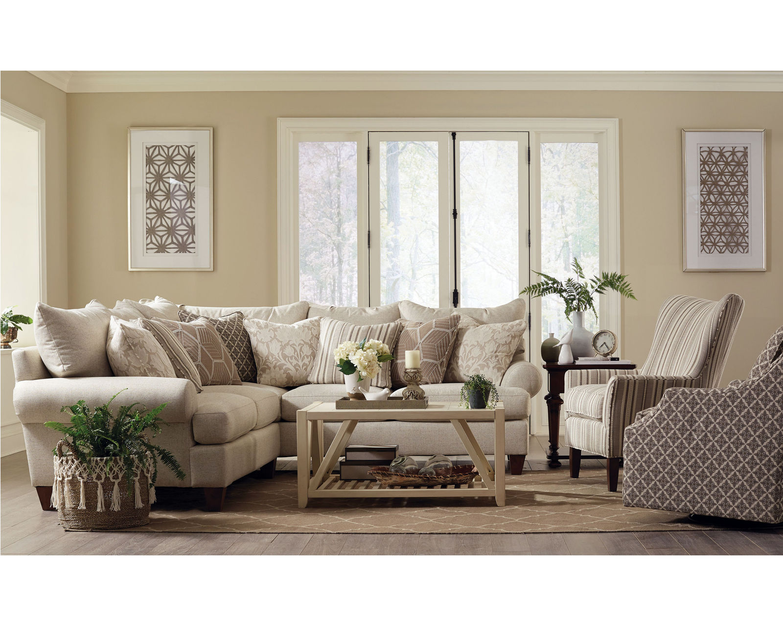 Royston Stationary Sectional (Performance fabrics) P7816BD-Sect - Sectional Layout E: Heavy gauge sinuous wire seat and back springs